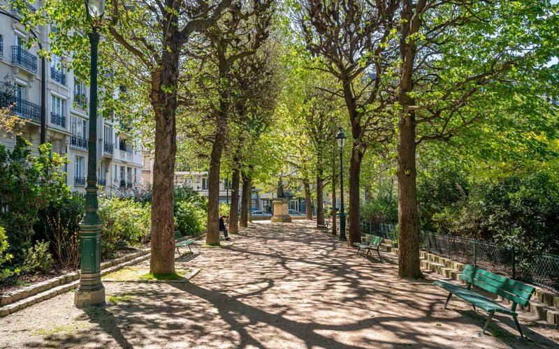 Allées et kiosque du square des Épinettes, Paris 17e